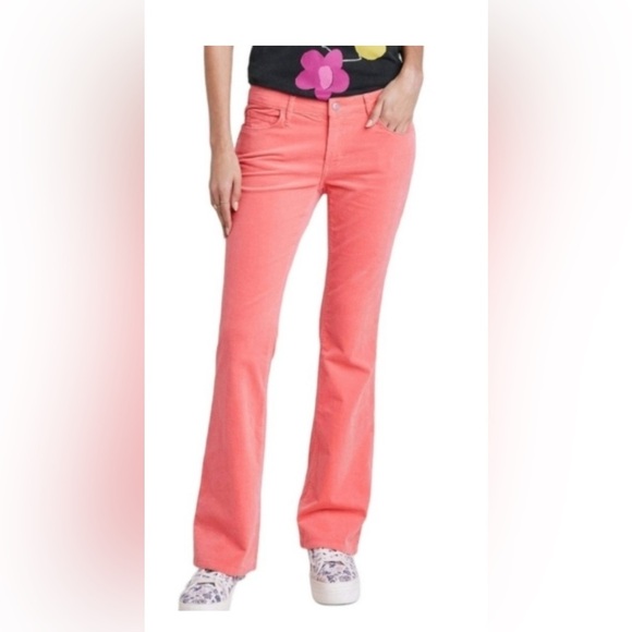 Women’s Wild Fable Low Rise Corduroy Flare Jeans Coral Pink Size 12 - Picture 3 of 11